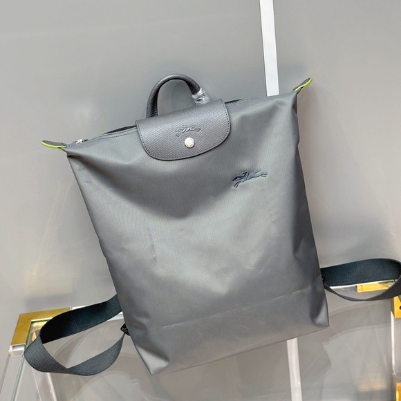 Longchamp Gray Backpack with Black Straps - Picture 1 of 6